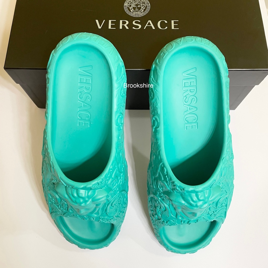 Versace Men's Baroque Medusa Embossed Pool Slides Flip Flops Shoes Us 11 It 44